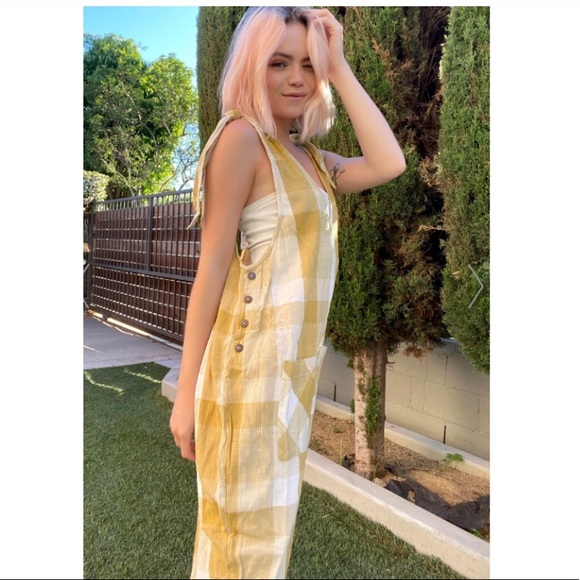 Free People Don’t you want this Citron Jumpsuit L - Picture 3 of 12